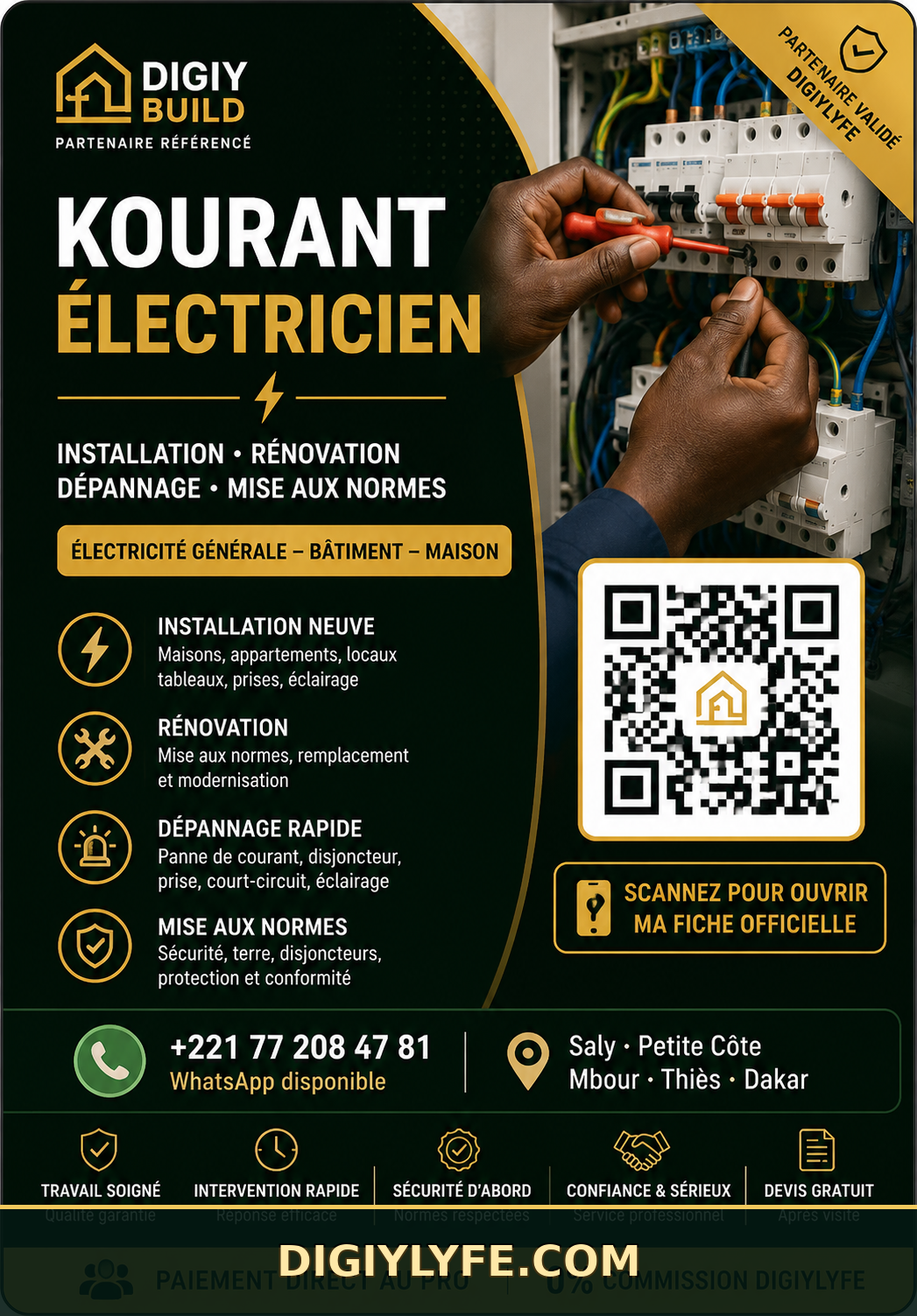 Carte de Kourant Électricien